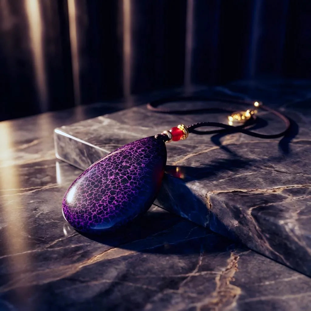 Violet Agate Pendant Necklace - Spiritual Protection
