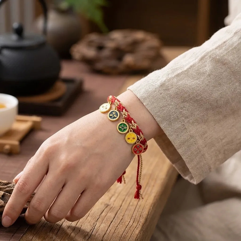 Five-Colored Woven Bracelet - Wealth