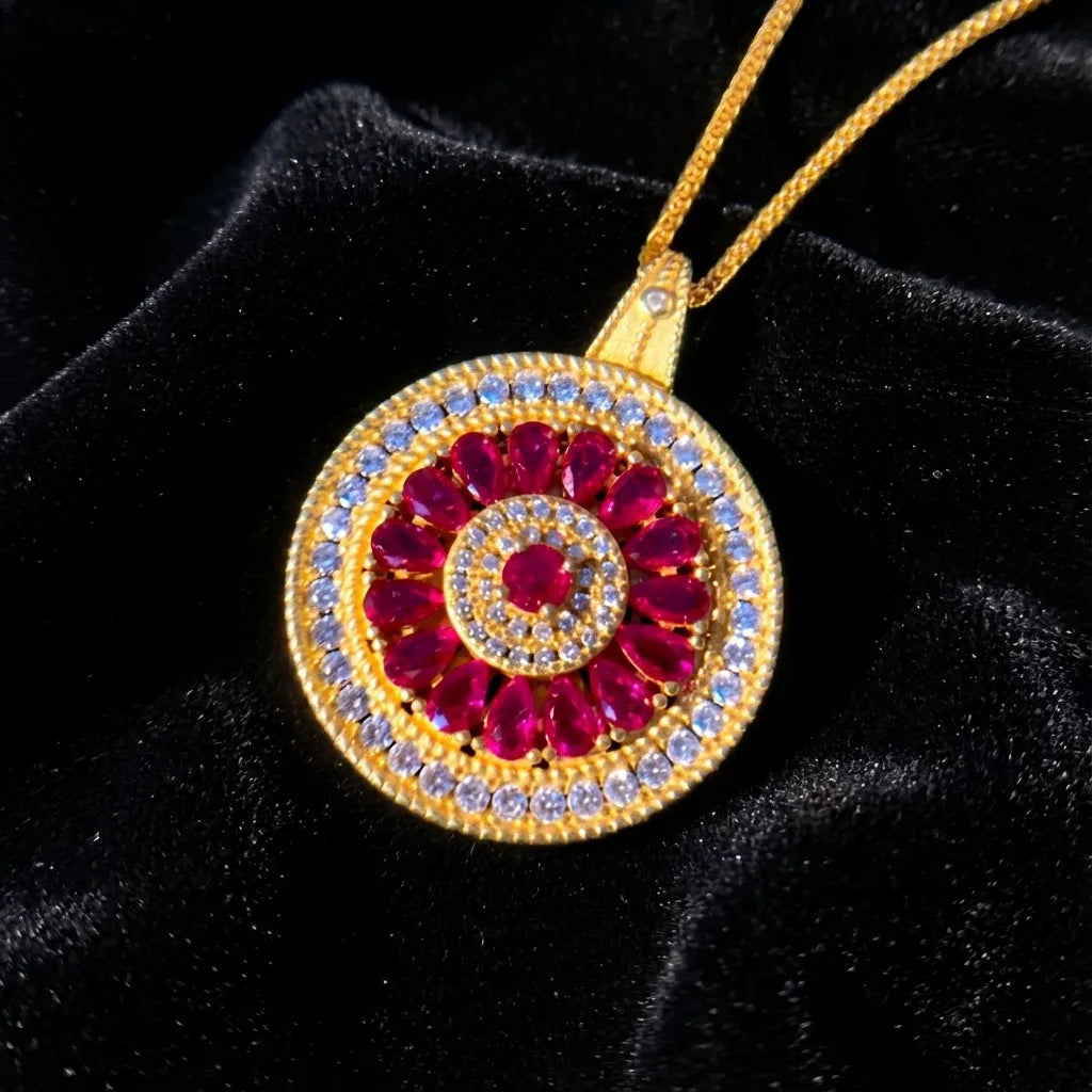 24K Gold-Plated Chalcedony Necklace - Protection