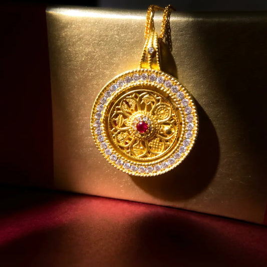 24K Gold-Plated Chalcedony Necklace - Protection