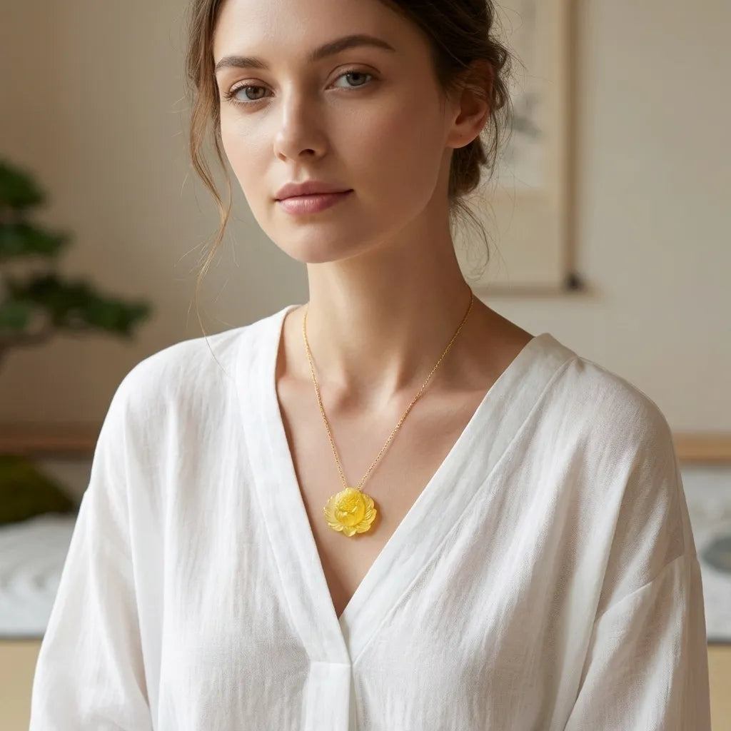 Yellow Sirius Meteorite Pendant Necklace– Spiritual Awakening