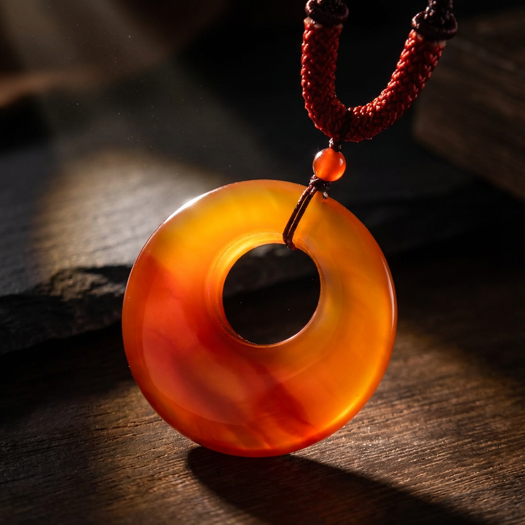 Yellow Agate Buddha Dzi Bead Pendant – Healing