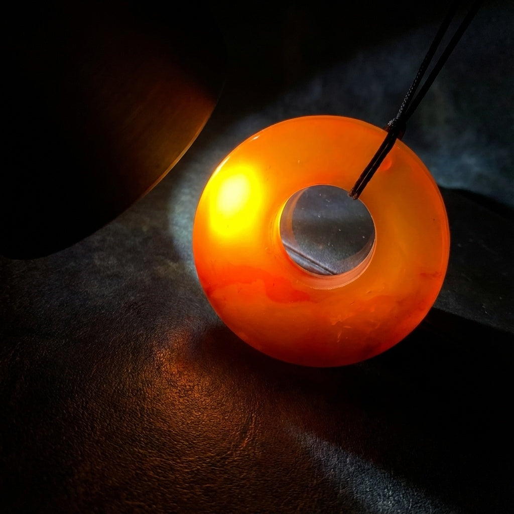 Yellow Agate Buddha Dzi Bead Pendant – Healing