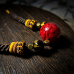 Red Cinnabar Bead Braided Necklace - Protection