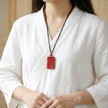 Red Cinnabar Pendant Necklace - Protection