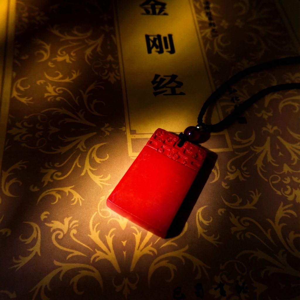 Red Cinnabar Pendant Necklace - Protection