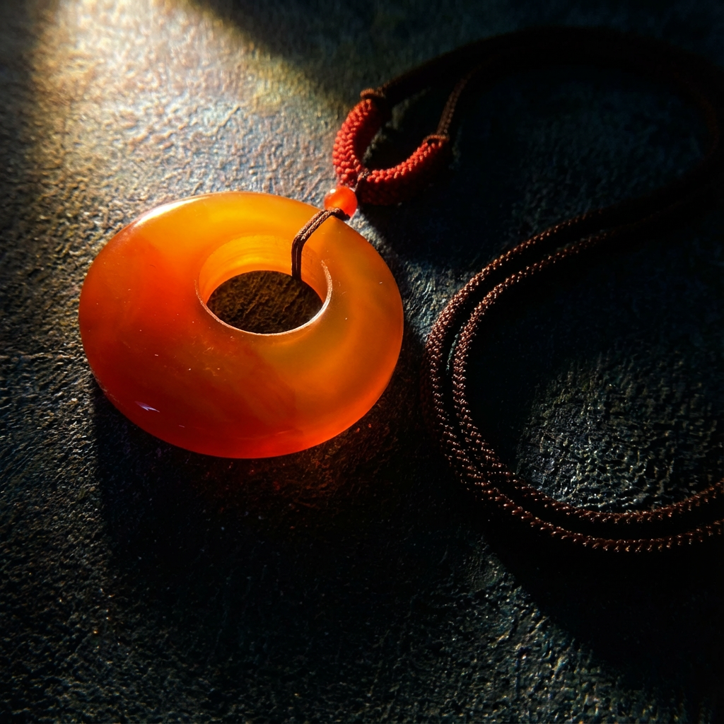 Yellow Agate Buddha Dzi Bead Pendant – Healing