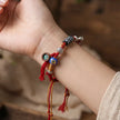 Red Glass Braided Bracelet - Protection