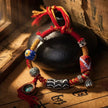 Red Glass Braided Bracelet - Protection