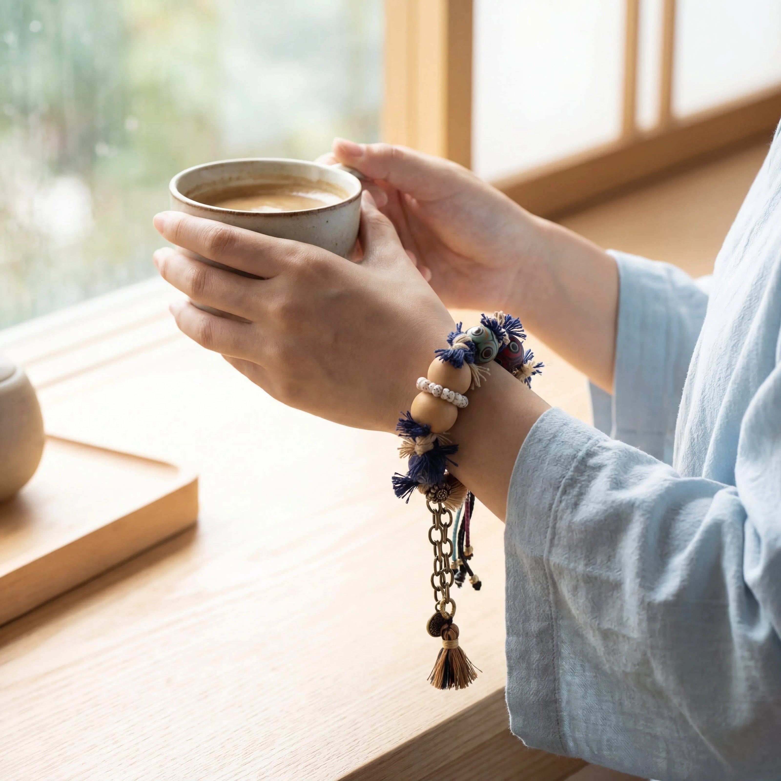 Blue Braided Bracelet - Protection