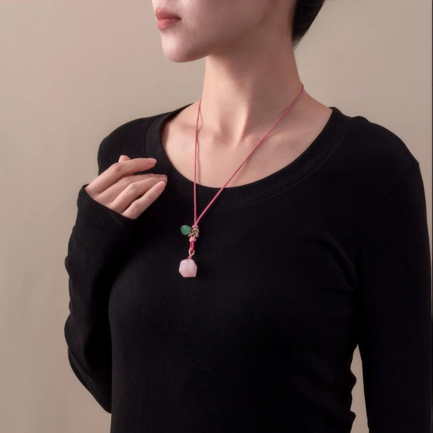 Pink Chalcedony Necklace - Romance