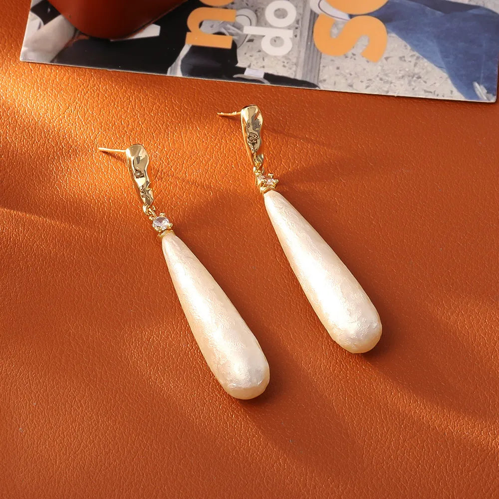 Celestial Dewdrop – Long Pearl Earrings for Spiritual Healing & Emotional Harmony